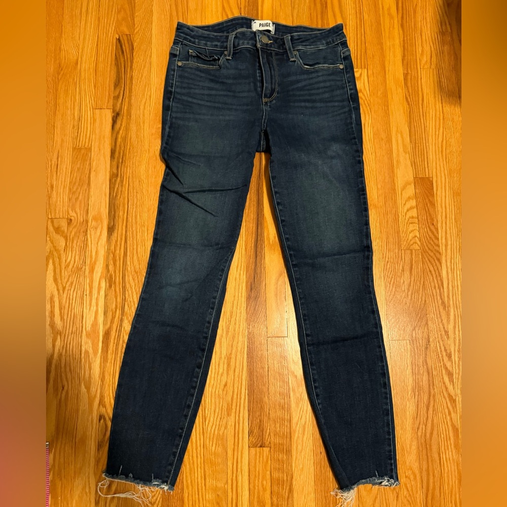 G Women's PAIGE Verdugo Ankle Denim Dark Wash Jeans